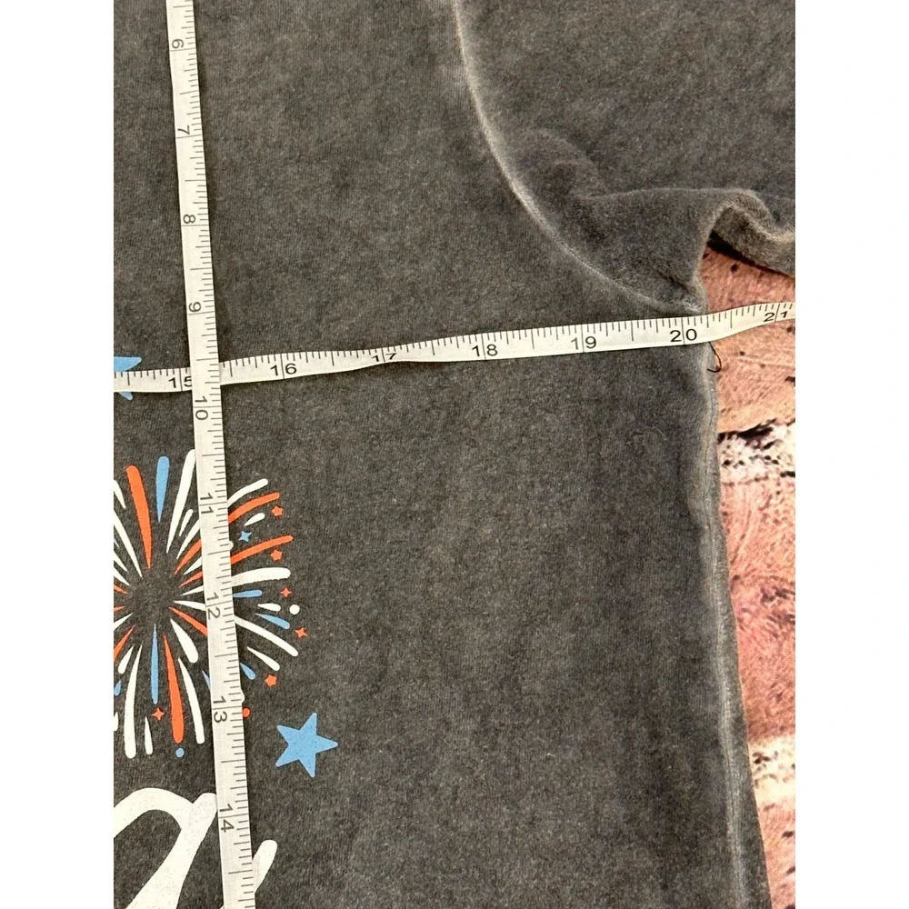 Isaac Morris God Bless America Graphic Tee Charcoal Mineral Wash Large L - Picture 8 of 9